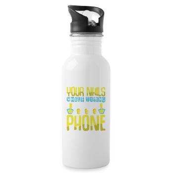 Nail Designer Nail Designer Cosmetics Nail Salon - Water bottle with straw - white - Right