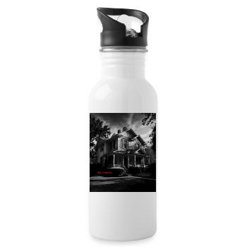 Don't Come In – Gothic Horror House Sketch - Trinkflasche mit integriertem Trinkhalm - Weiß - Rechts