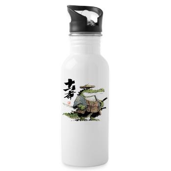 Duelliste samouraï alligator - Gourde avec paille intégrée - blanc - Droite