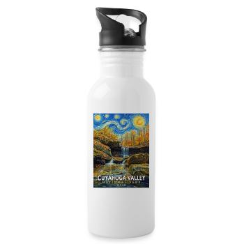 Cuyahoga Herbsttal Nationalpark Ohio - Trinkflasche mit integriertem Trinkhalm - Weiß - Rechts