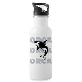 Orques Orques Océan Vie marine Orque - Gourde avec paille intégrée - blanc - Droite