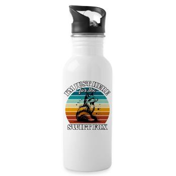 Funny Swift Fox Sayings - Water bottle with straw - white - Right