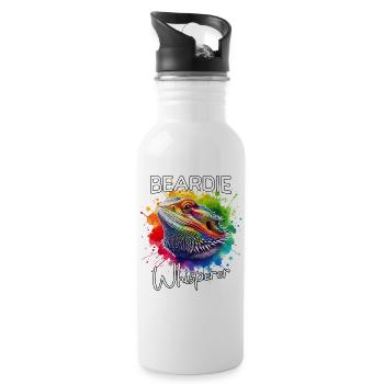 Bearded Dragon Whisperer - Water bottle with straw - white - Right