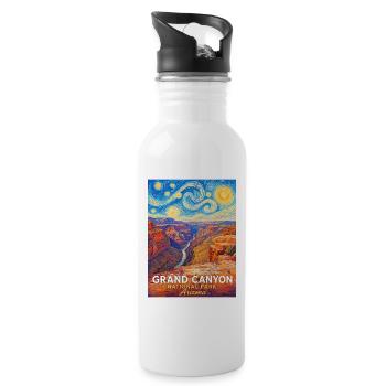 Grand Canyon Nationalpark Poster Arizona - Trinkflasche mit integriertem Trinkhalm - Weiß - Rechts