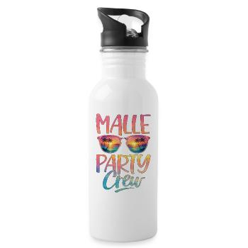 Malle Party Crew - Water bottle with straw - white - Right