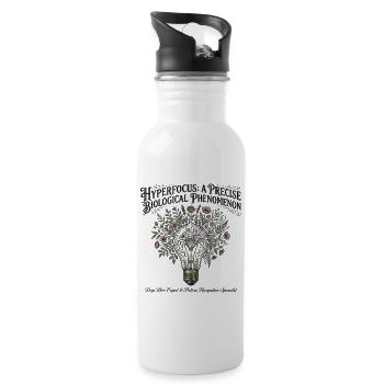 ADHD Hyperfocus - Pattern Recognition Specialist - Water bottle with straw - white - Right