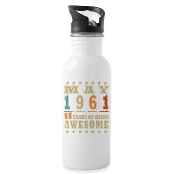 Légende de l’anniversaire de mai 1961 - Gourde avec paille intégrée - blanc - Droite