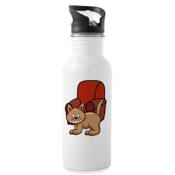 Animal de compagnie des enfants chats - Gourde avec paille intégrée - blanc - Droite