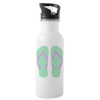 Mint Flip-Flops Lavendelriemen - Trinkflasche mit integriertem Trinkhalm - Weiß - Rechts