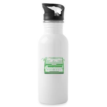 Blindenschrift Braille Blind - Trinkflasche mit integriertem Trinkhalm - Weiß - Rechts