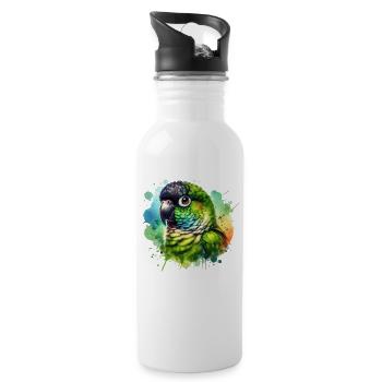 Nandaysittich Motiv - Trinkflasche mit integriertem Trinkhalm - Weiß - Rechts