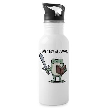Dawn Frog Knight: Sword & Book - Water bottle with straw - white - Right