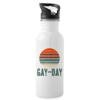 Gay Day - Trinkflasche mit integriertem Trinkhalm - Weiß - Rechts
