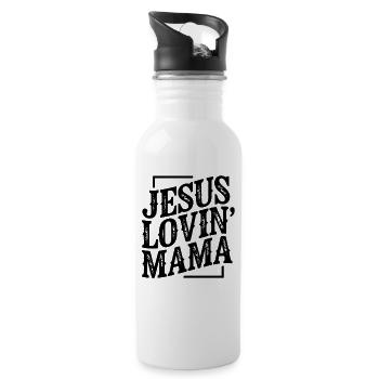 Jesus Lovin' Mama — God Faith Church Christian - Water bottle with straw - white - Right