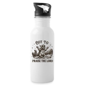 To praise the Lord Christian Waschbär - Water bottle with straw - white - Right