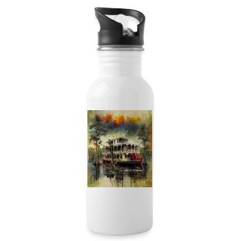 SOUL OF THE BAYOU -Southern Riverboat Architecture - Water bottle with straw - white - Right