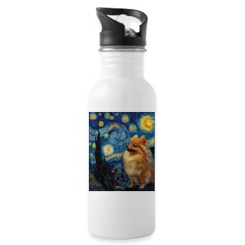 Zwergspitz Spitz Pomeranian - Gourde avec paille intégrée - blanc - Droite
