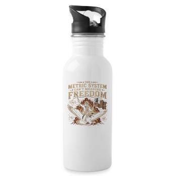 The metric system cannot measure freedom - Water bottle with straw - white - Right