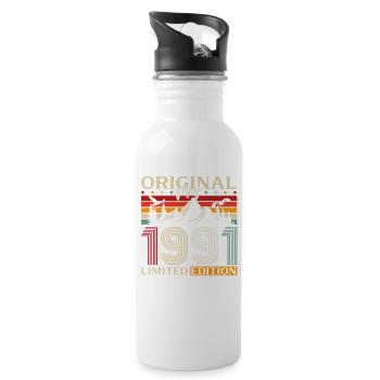 Cadeau du 35e anniversaire Original mai 1991 - Gourde avec paille intégrée - blanc - Droite