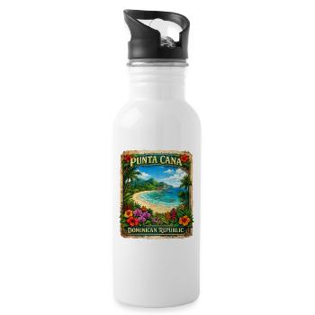 Punta Cana, République dominicaine - Gourde avec paille intégrée - blanc - Droite