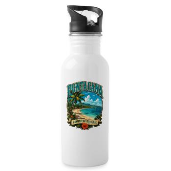 Punta Cana, plage de la République dominicaine - Gourde avec paille intégrée - blanc - Droite