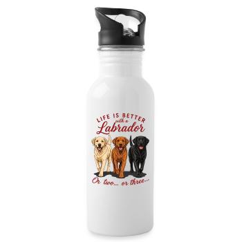 La vie est meilleure avec une chemise de chien labrador - Gourde avec paille intégrée - blanc - Droite