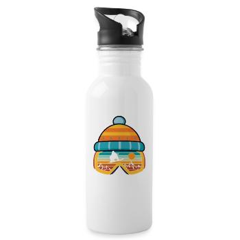 Ski Ski Rétro Vintage Sports d’Hiver Snowboard - Gourde avec paille intégrée - blanc - Droite