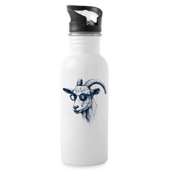 Großartige Ziege - Trinkflasche mit integriertem Trinkhalm - Weiß - Rechts