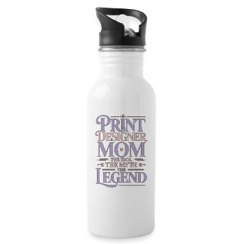 Print Designer Mom The Idol The Myth Print Expert - Water bottle with straw - white - Right