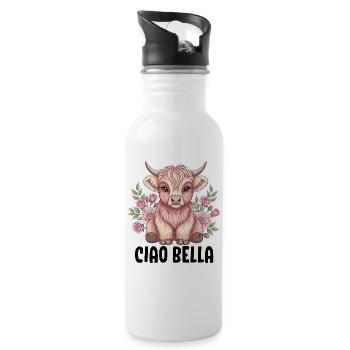 Ciao Bella - Trinkflasche mit integriertem Trinkhalm - Weiß - Rechts