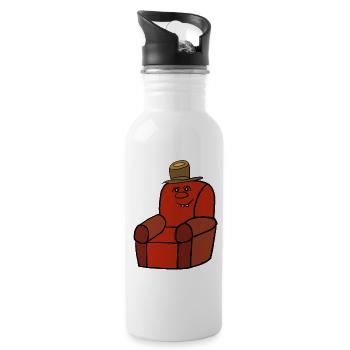 Funny Funny Fun Armchair Friendly - Water bottle with straw - white - Right