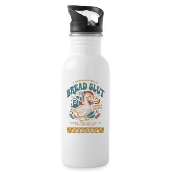 Sourdough funny pun Baking Baker Bread Making - Water bottle with straw - white - Right