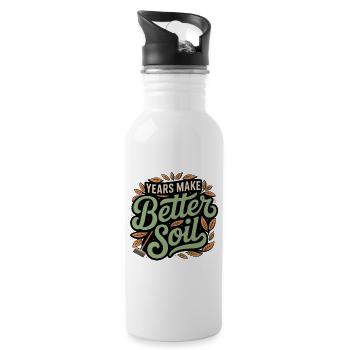 Jahre machen bessere Erde | Garten - Trinkflasche mit integriertem Trinkhalm - Weiß - Rechts