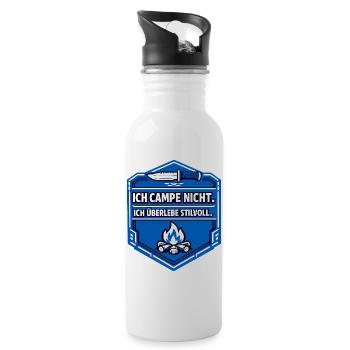 J’aime juste camper - Gourde avec paille intégrée - blanc - Droite