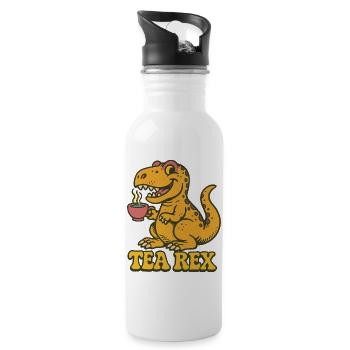Tea Rex: Dinosaur Tea Time - Water bottle with straw - white - Right