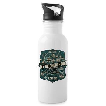 Leipzig Hood - Trinkflasche mit integriertem Trinkhalm - Weiß - Rechts