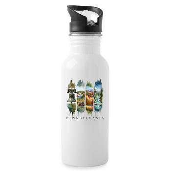 Voyage en Pennsylvanie – Liberty Bell & Autumn Spirit - Gourde avec paille intégrée - blanc - Droite