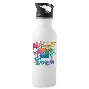 Malle Holiday Mallorca Party Summer - Water bottle with straw - white - Right