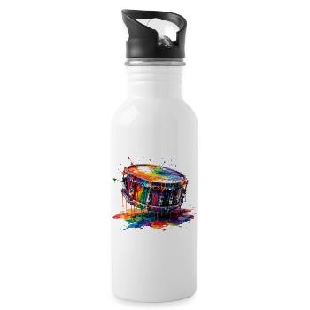 Snare drum with dripping paint - Water bottle with straw - white - Right