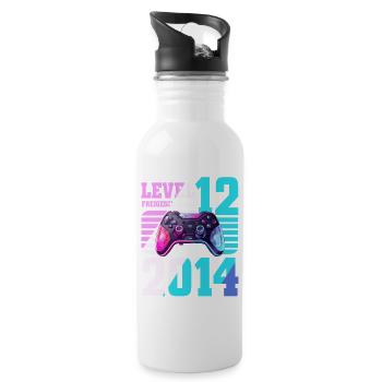 12. Geburtstag Gaming Gamer - Trinkflasche mit integriertem Trinkhalm - Weiß - Rechts