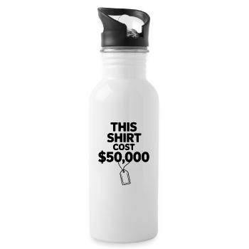 Dieses Hemd kostete 50.000 Dollar - Trinkflasche mit integriertem Trinkhalm - Weiß - Rechts