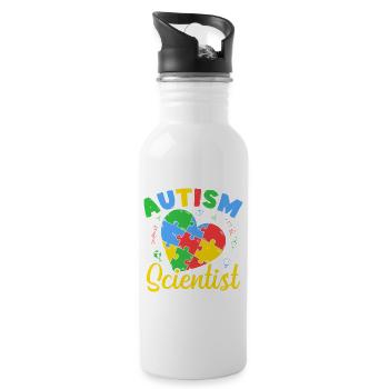 Pre K Teacher Autism Scientist Kindergarten - Trinkflasche mit integriertem Trinkhalm - Weiß - Rechts
