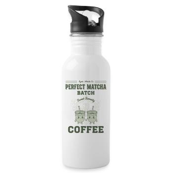 Perfekte Matcha Batch Sweet Serenity Coffee Matcha - Trinkflasche mit integriertem Trinkhalm - Weiß - Rechts