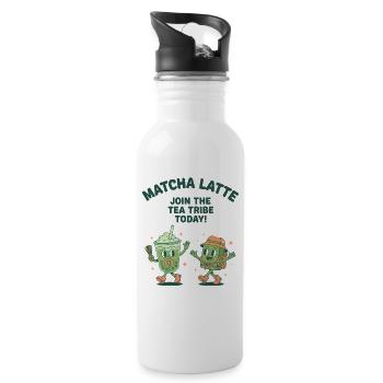 Matcha Latte Heute dem Teestamm beitreten Matcha-Liebhaber - Trinkflasche mit integriertem Trinkhalm - Weiß - Rechts