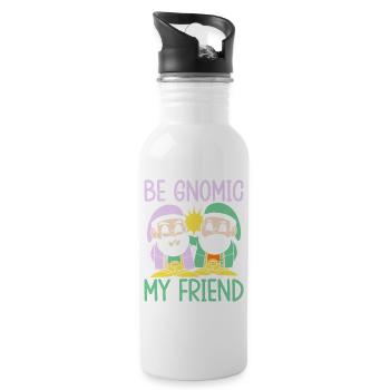 Garden Gnome Costume Be Gnomic My Friend Gnome - Water bottle with straw - white - Right