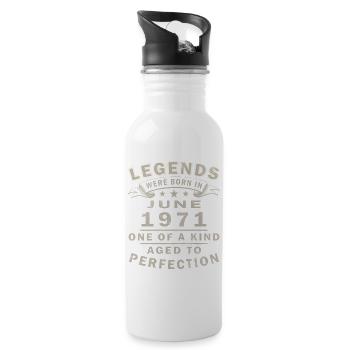 Cadeau du 55e anniversaire Millésime juin 1971 - Gourde avec paille intégrée - blanc - Droite