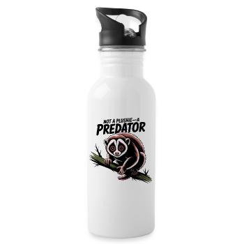 Kein Plüschtier | Plumplori Raubtier - Trinkflasche mit integriertem Trinkhalm - Weiß - Rechts