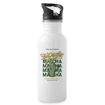 Iced Matcha Club Only Matcha Lover - Trinkflasche mit integriertem Trinkhalm - Weiß - Rechts