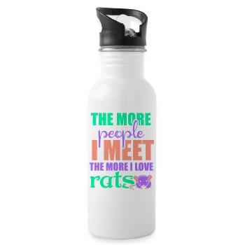 Rat, house rat, rat owner, rat lover - Water bottle with straw - white - Right