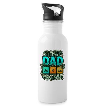 Dad Jokes Periodic Table Chemistry Nerd Humor - Water bottle with straw - white - Right